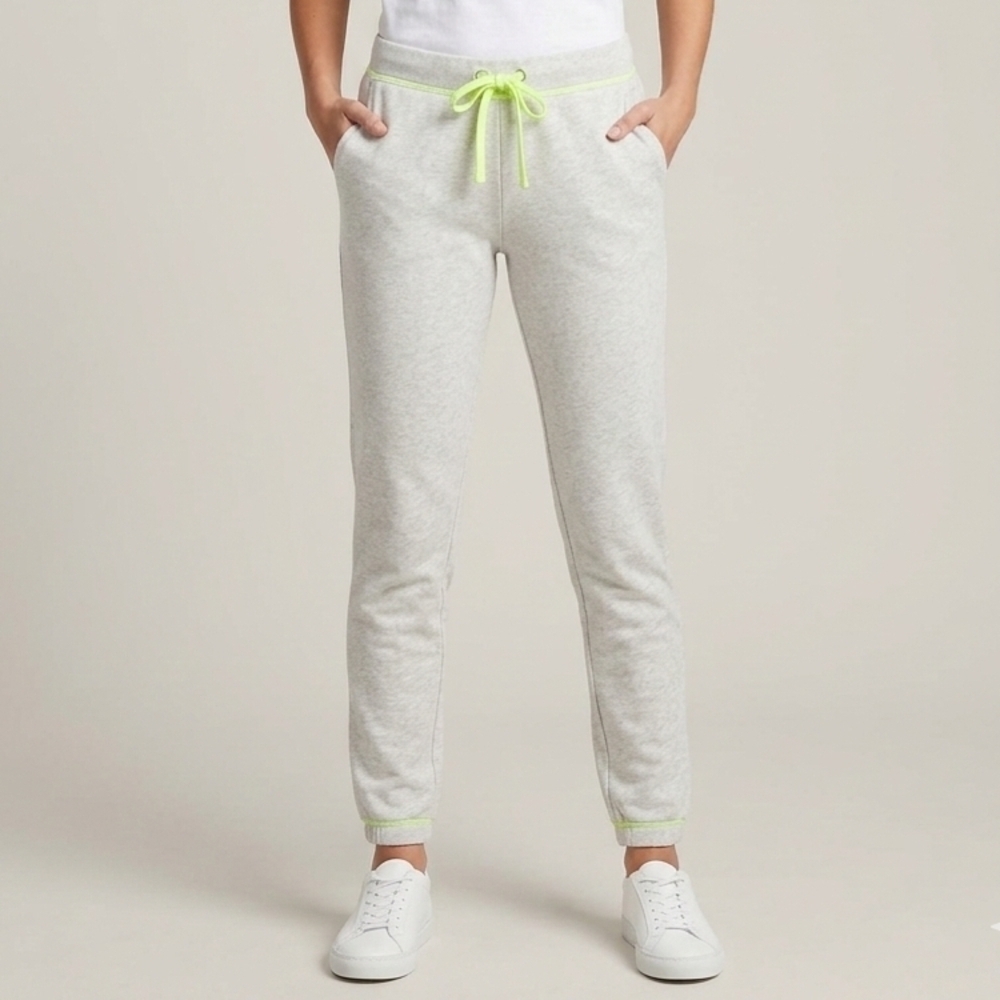 GAP Light Gray Sweat Joggers with Neon Yellow Drawstring